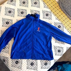 Blue Nylon SixFlags Employee Windbreaker